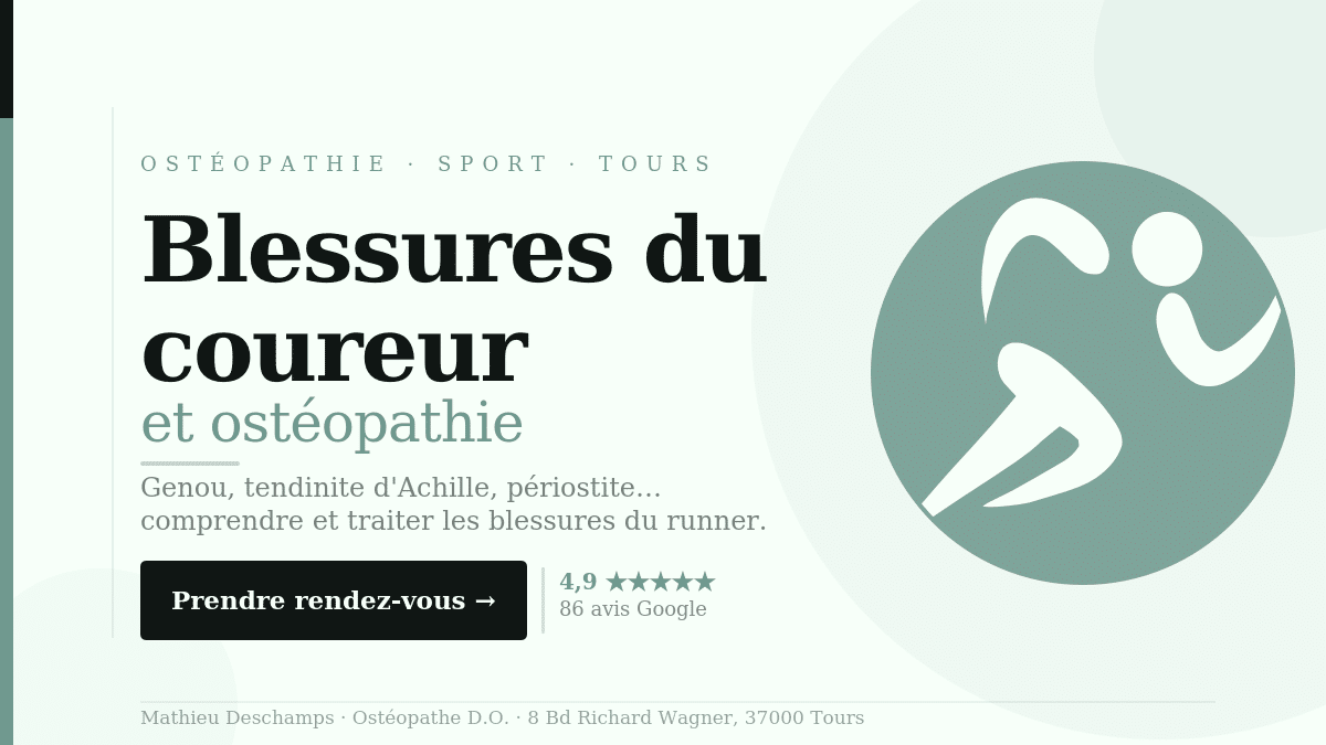 Blessures du coureur, running et ostéopathie à Tours – Cabinet Mathieu Deschamps