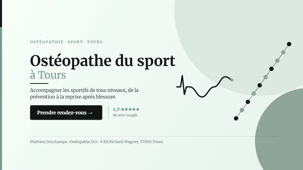 Ostéopathe du sport à Tours – Cabinet Mathieu Deschamps, ostéopathe D.O. 8 Bd Richard Wagner